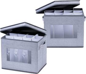 Gb-0001-cpf Veno 2 Pack Champagne Flute Glass Storage Box - Packs Gray Gb-0001-cpf Veno 2 Pack Champagne Flute Glass Storage Box - Packs Gray