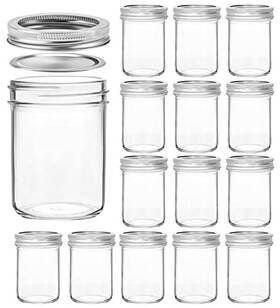 Guangban-8oz Verones Mason Jars 8 Oz Canning Jelly With Green Silver