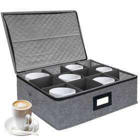 Veronly 739771490979 Quilted Cup And Mug Storage Box China Containers With Zipper Lid Han