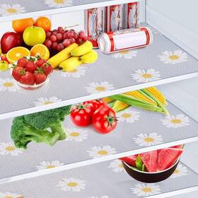 Vetory 742346770444 9pcs Refrigerator Liners Washable Mats Eva Daisy Waterproof Non-slip Fridge