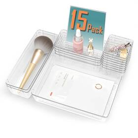 Organizer02 Vexthyx 15pcs Clear Plastic Drawer Organizers Set 4size Makeup Organizer Tray Organizer02 Vexthyx 15pcs Clear Plastic Drawer Organizers Set 4size Makeup Organizer Tray