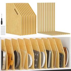 Viespe Viespe032-10 10 Pack Wood Tray Dividers For Cabinet Adjustable Vertical Cookie Sheet Orga
