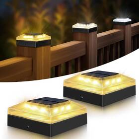 Fl22 Vighep 4x4 Solar Post Cap Lights Outdoor 2 Pack Fence Light With 3 Color M