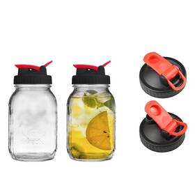 Vigor Path 850054510334 2 Pack Regular Mouth Flip Cap Mason Jar Lids For Jars - Airtight Seal Inch