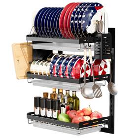 Virgorack 633690232422 3 Tier Large Wall Mounted Dish Drainer Stainless Steel Rack Dry Inch
