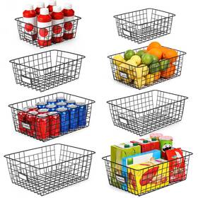 Vt8-dxlt8 Vitever 8 Set Extra Large Wire Baskets For Organizing With Lables Cabinet Pantry Or