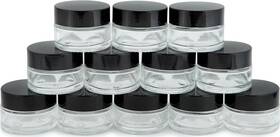 Vivaplex 854996007624 12 Clear 15 Ml 1/2 Oz Round Glass 0.5 Ounces Black