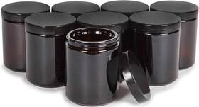 Vagj240-8 Vivaplex Amber 8 Ounce Round Glass Jars With Count Pack Of 1