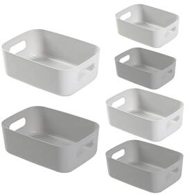 Vkd91074a3 Vivikivi 6-pack Plastic Storage Bins Baskets Of 3 Sizes Cabinet Organizer Pantry Orga