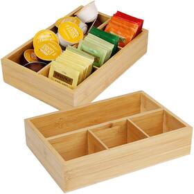 Vocmugy 711007389608 Best 2 Pack Bamboo Tea Bag Organizers Wood Storage For Drawers Coffee Drawer