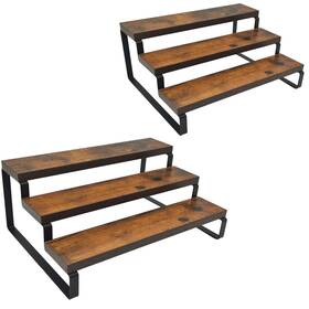 Vokeeh 716203219209 2 Pack 3 Tier Expandable Spice Rack Organizer 13.8 Inch To 26 Display