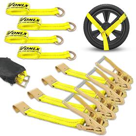 Vx041 Vonlx Car Tie Downs Straps For Trailers 4 Pack Flat Hook Lasso Style And 2ftft X 96ft