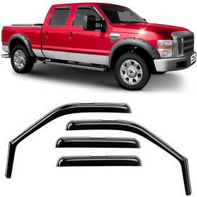 200434 Voron Glass In-channel Extra Durable Rain Guards For Ford F250 To F550 Super