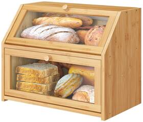 Vriccc 768488574863 Large Bread Box Bamboo Wood For Kitchen Counter Corner Capa