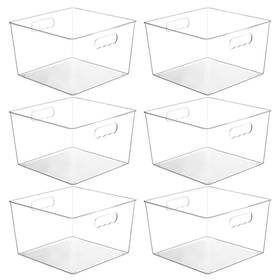 Vtopmart Ptvt0005 6 Pack Extra Large Clear Plastic Storage Bins 11x11 Cube Acrylic Org