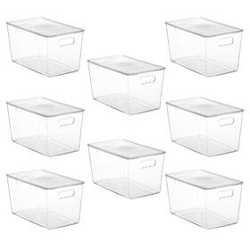 Svm0301022 Vtopmart 8 Pack Clear Stackable Storage Bins With Lids Xlarge Plastic Conta Inch