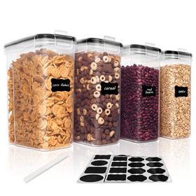 Ussvm02030 Vtopmart Cereal Dispenser 4 Pcs Plastic Airtight Food Storage Containers Fo
