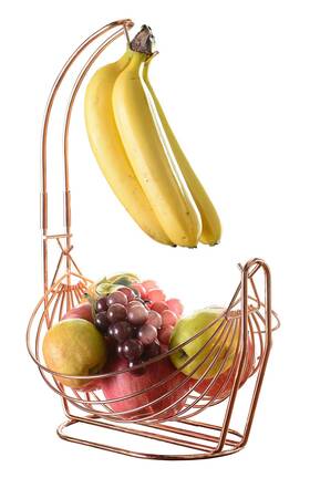 Sw2116rg W Home Jiallo Rose Gold Fruit Basket With Banana Hanger