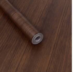 Waddllcor 681413581081 Dark Wood Grain Contact Paper Decorative Walnut Look Self Adhesive Shelf