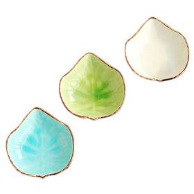 8541926152 Wait Fly Lovely Grape Leaves Shaped Ceramics Seasoning Dishes/ Tea Bag Holder
