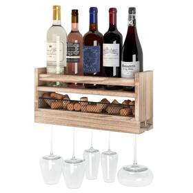 Wallniture 787790924821 Barrel Wood Wine Rack Glass Holder Cork