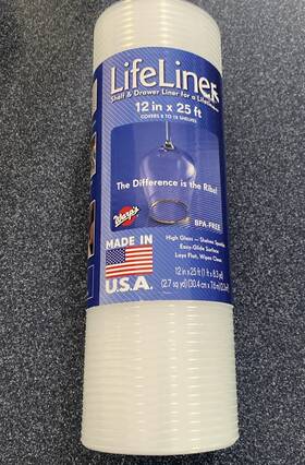 Llp-125-w Warp Brothers Lifeliner Ribbed Plastic Shelf Liner 12 X 25 Clear Made In Usa