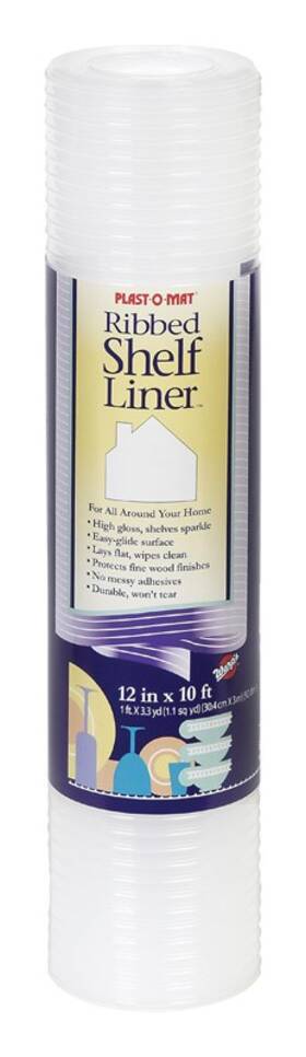 Spm110c Warps Plast-o-mat 10 Ft L X 12 In W Clear Non-adhesive Ribbed Shelf Liner