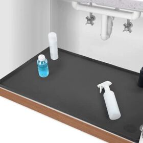 Waterproof Under Sink Mat For 36inch Cabinet 35inchx22inch Flexible Silicone