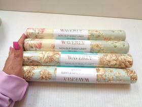 Waverly 000015894410 Non-slip Shelf Liner Set Of 4 - 2 Different Patterns Size 12 X 60 Inches