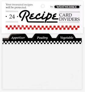 Weatherbee 445028814865 Preprinted Recipe Card Tab Dividers Set Made In America 3-inches X