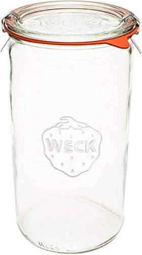 Weck 686175707540 Jar 974 - 1.5l Glass Jars With Large Storage 1.5 Liter Transparent