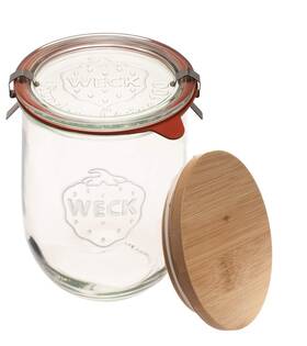 Weck Jars 686175707403 Tulip Jar - 35.9 Fl. Oz 1 Liter Large Glass Container For Colorless