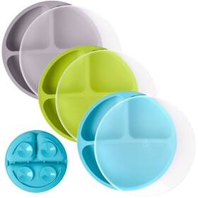 Weesprout 850010248769 Suction Plates With Lids For Babies And Toddlers - 100% Silicone D Inch