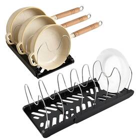 Weilingbo 22428533 Pots And Pans Organizer For Under Cabinet Expandable Pot Lid Holder With 10