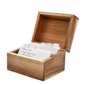 Wkd300-150 Welland Recipe Box With Card Divider Set Acacia Wood