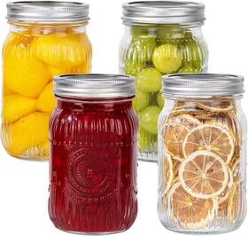 Wlmsgtyh-4c Wellife Wide Mouth Mason Jars 4 Pcs 32 Oz Medium Clear Gerbera
