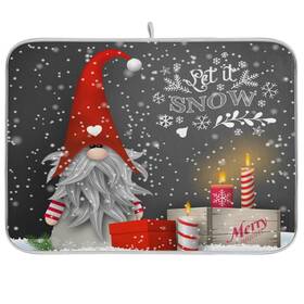 Wfrish 887817313581 Christmas Gnome Snowflakes Dish Drying Mat For Kitchen Counter 18x24 In Xmas Wfrish 887817313581 Christmas Gnome Snowflakes Dish Drying Mat For Kitchen Counter 18x24 In Xmas