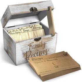 Wdb-rb2 Widbi American Pine Recipe Box With Cards And Dividers - Includes 6 Wood