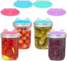 Msl-4st Wingcases Fermentation Lids Silicone Waterless 4pk-wide Mouth Translucent Multicolor