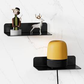 Sfs-2302h Wisfame Small Adhesive Wall Shelves 9 Inch Metal Floating Shelf With Cable Hole Display