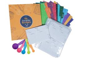 Rb01 Wishalls 3-ring Recipe Organizer Binder 8.5x9.5 Inch Orange Dividers Plastic Protectors