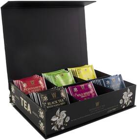 374141 Wissotzky Artisinal Tea Chest Box Assorted Flavors Of Black And Herbal Bag