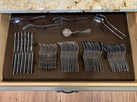 0700.001.826 Wood Technology Silverware Drawer Lining Kit In Brown - Holds 70 Pieces