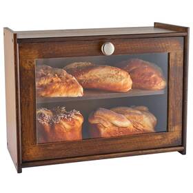 Worthyeah 779139299295 Bamboo Wooden Bread Box For Kitchen Countertop Storage With Transparent