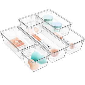 08032025 Wowbox 6 Pack Clear Drawer Organizer Set Acrylic Storage Trays Stora