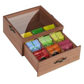 Tea001 Wpkltmz Tea Bag Organizer Wooden Box Storage Holder With