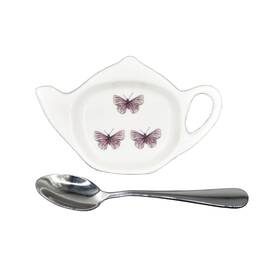Wskc 762102248154 Tea Bag Holder Ceramic Teabag Dish Teapot Shaped Spoon Rest Set 4.5 Inch