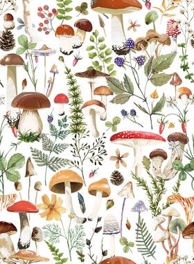 Wy-bso10001 Wy-bso 768443863858 Adhesive Shelf Liner Boho Mushroom Contact Paper For Cabinets Vinyl Film Deco