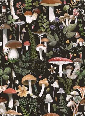 Wy-bso10001 Wy-bso 768443864695 Adhesive Shelf Liner Boho Mushroom Contact Paper For Cabinets Vinyl Film Deco