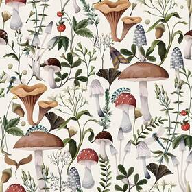 Wy-bso1300101 Wy-bso Adhesive Shelf Liner Boho Mushroom Contact Paper For Cabinets Vinyl Fil